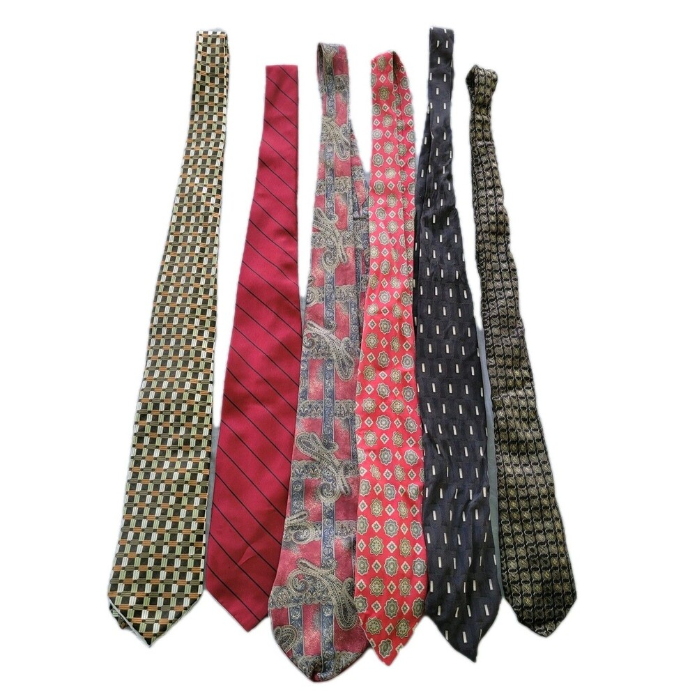 Men's Lot of 6 Colorful Vintage Neck Ties Various Brands